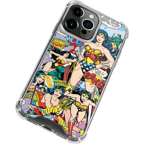 DC Comics Wonder Woman Comic Blast iPhone 14 Pro Clear Case